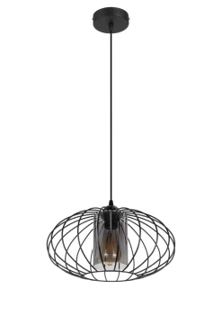 Belis Runde Hängelampe Schwarz Metall Ø34 cm E27 Retro* Hängelampen|Bürolampen