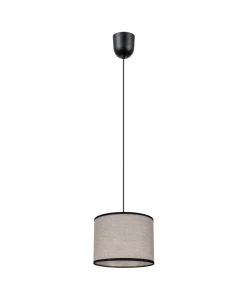 Belis Runde Hängelampe Stoff Schwarz Beige E27 Ø20 cm Modern* Hängelampen|Bürolampen