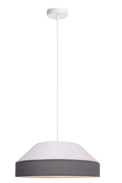 Sale Belis Runde Hängelampe Stoff Weiß Grau E27 Ø45 cm blendarm