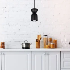 Sale Belis Runde Hängeleuchte Schwarz Metall Ø11 cm Minimalistisch