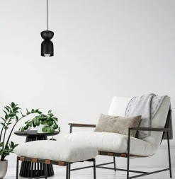 Sale Belis Runde Hängeleuchte Schwarz Metall Ø11 cm Minimalistisch