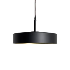 Giovanni Battista Runde Hängeleuchte Schwarz Gold E27 Ø 40 cm Messing Eisen