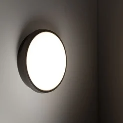 TK Lighting Runde LED Außenwandleuchte IP54 Aluminium Schwarz 18 W* Metall Lampen|Feuchtraumleuchten