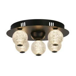 Clearance Searchlight Runde LED Deckenlampe Schwarz Metall Ø33 cm 21 W Kugeln