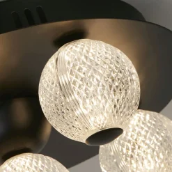 Clearance Searchlight Runde LED Deckenlampe Schwarz Metall Ø33 cm 21 W Kugeln