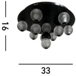 Clearance Searchlight Runde LED Deckenlampe Schwarz Metall Ø33 cm 21 W Kugeln