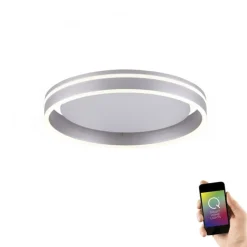 Paul Neuhaus Runde LED Deckenleuchte in Stahl Ø40 cm 27 W dimmbar