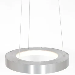 Online Steinhauer Runde LED Hängelampe in Silber Ø48 cm 2700 K wohnlich