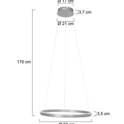 Outlet Steinhauer Runde LED Hängelampe in Stahl Ø60 cm 42 W stilvoll