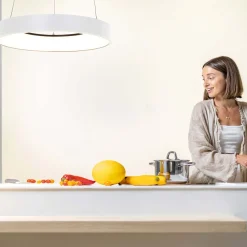 Steinhauer Runde LED Hängelampe Weiß Ø48 cm 2700 K 30 W wohnlich* Hängelampen|Led Lampen