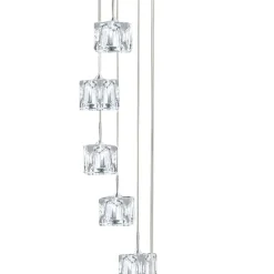 Searchlight Runde LED Pendelleuchte 8-flmg Metall Glas Ø20 cm 5 W* Bürolampen|Wohnzimmerlampen