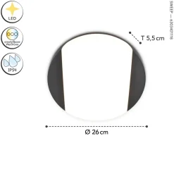 Sale Eco-Light Runde LED Wandleuchte Anthrazit IP54 3000/4000 K Ø26 cm