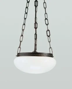 Berliner Messingleuchten Runde Pendelleuchte Antik Messing Glas E27 Ø30 cm* Hängelampen|Bürolampen