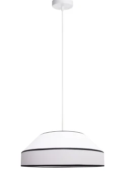 Online Belis Runde Pendelleuchte Baumwolle wohnlich Weiß E27 B:45 cm