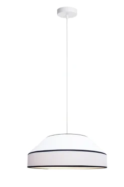 Online Belis Runde Pendelleuchte Baumwolle wohnlich Weiß E27 B:45 cm