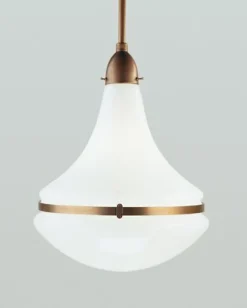 Berliner Messingleuchten Runde Pendelleuchte Berliner Messing Glas E27 Ø34 cm* Hängelampen|Bürolampen