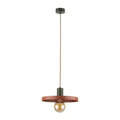 TK Lighting Runde Pendelleuchte E27 Ø30 cm Vintage Braun Ziegelrot