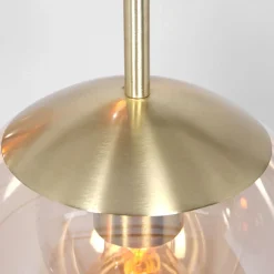 Steinhauer Runde Pendelleuchte Glas in Bernstein Ø60 cm E27 Modern* Hängelampen|Bürolampen