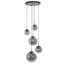 Hot Steinhauer Runde Pendelleuchte Glas in Rauchgrau Ø60 cm E27 Modern
