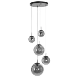 Hot Steinhauer Runde Pendelleuchte Glas in Rauchgrau Ø60 cm E27 Modern