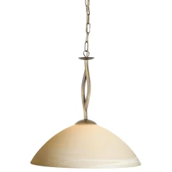 New Steinhauer Runde Pendelleuchte Glas Metall Ø45 cm E27 gemütlich