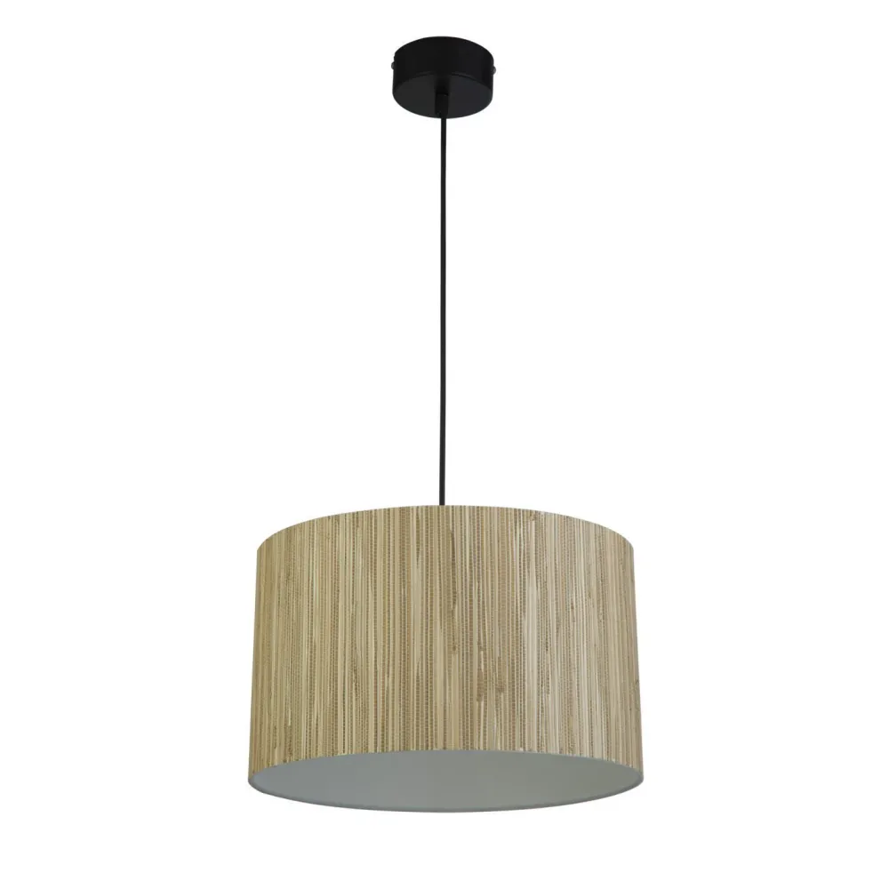 Outlet Searchlight Runde Pendelleuchte Holz Metall E27 B:35 cm natürlich