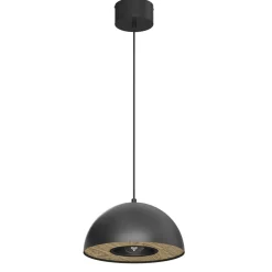 Outlet Luminex Runde Pendelleuchte Metall Schwarz Ø28 cm E27 Loft