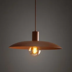 TK Lighting Runde Pendelleuchte Metall Ø41 cm E27 Loft Ziegelrot* Bürolampen|Esszimmer Lampen