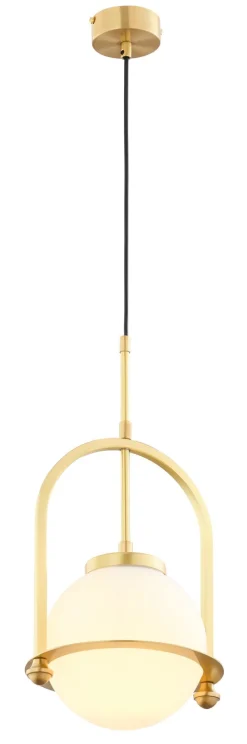 Jupiter Runde Pendelleuchte Metall Glas 23 cm E27 in Messing