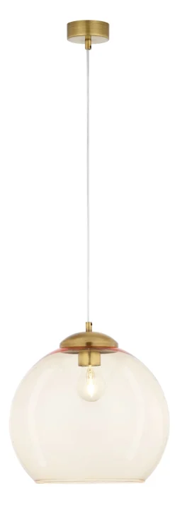 Jupiter Runde Pendelleuchte Metall Glas Kugel E27 Vintage* Wohnzimmerlampen|Glaslampen