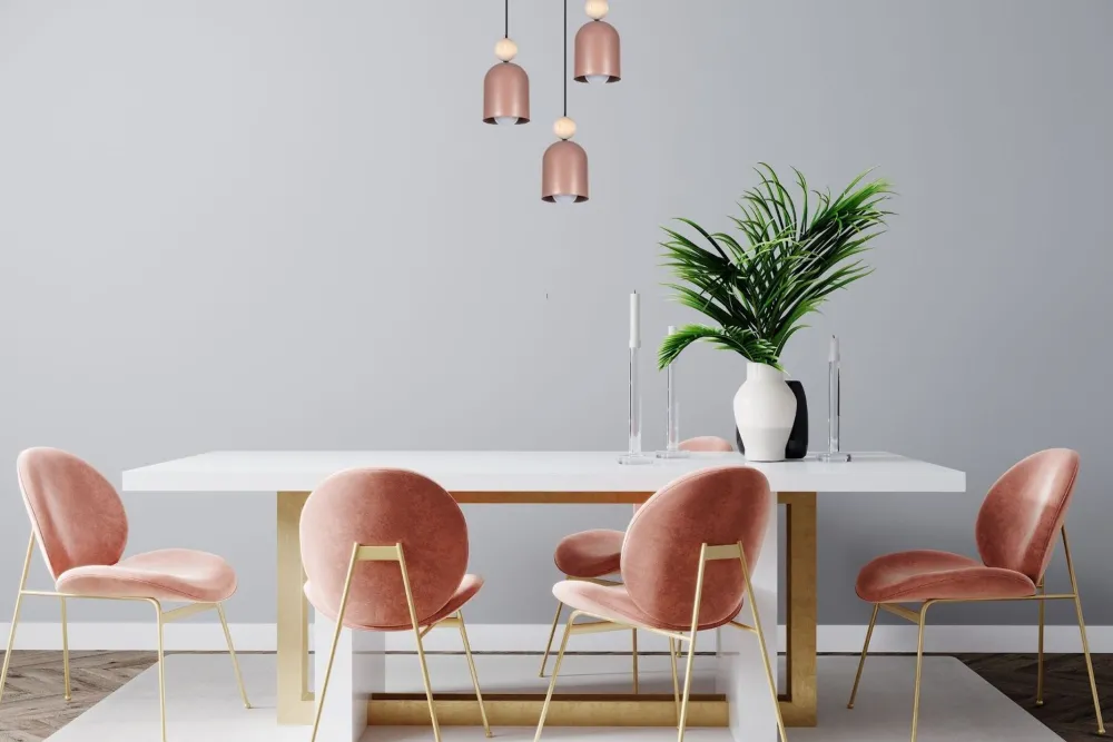 Belis Runde Pendelleuchte Pink Metall Holz 3-flmg E27 Ø36 cm* Hängelampen|Bürolampen