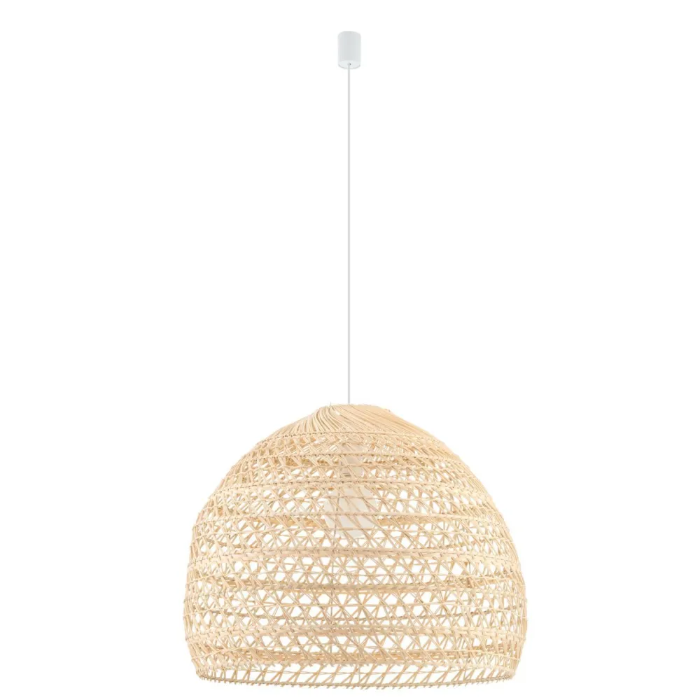 Best Nowodvorski Runde Pendelleuchte Rattan Naturholz E27 Ø60 cm Modern