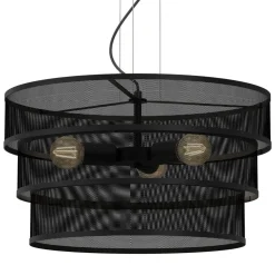 Clearance Luminex Runde Pendelleuchte Schwarz Metall E27 Ø55 cm Industrie