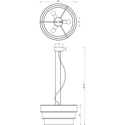 Clearance Luminex Runde Pendelleuchte Schwarz Metall E27 Ø55 cm Industrie