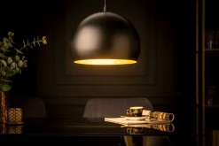 Discount Invicta Interior Runde Pendelleuchte Schwarz Gold Metall Ø30 cm Retro