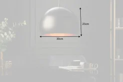 Discount Invicta Interior Runde Pendelleuchte Schwarz Gold Metall Ø30 cm Retro