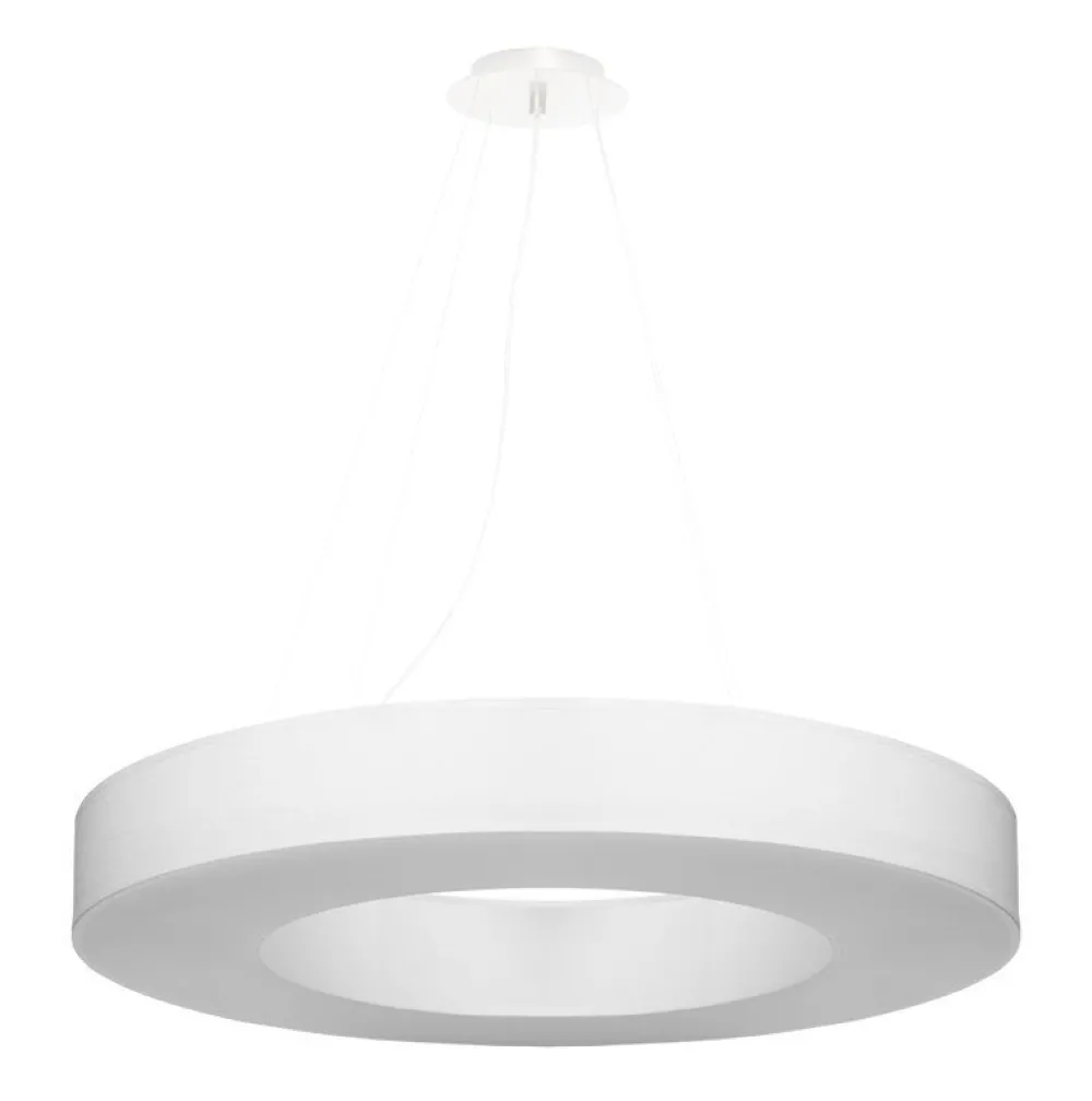 Sollux Runde Pendelleuchte Stoff Ø 70 cm Weiß blendarm 6x E27* Hängelampen|Esszimmer Lampen