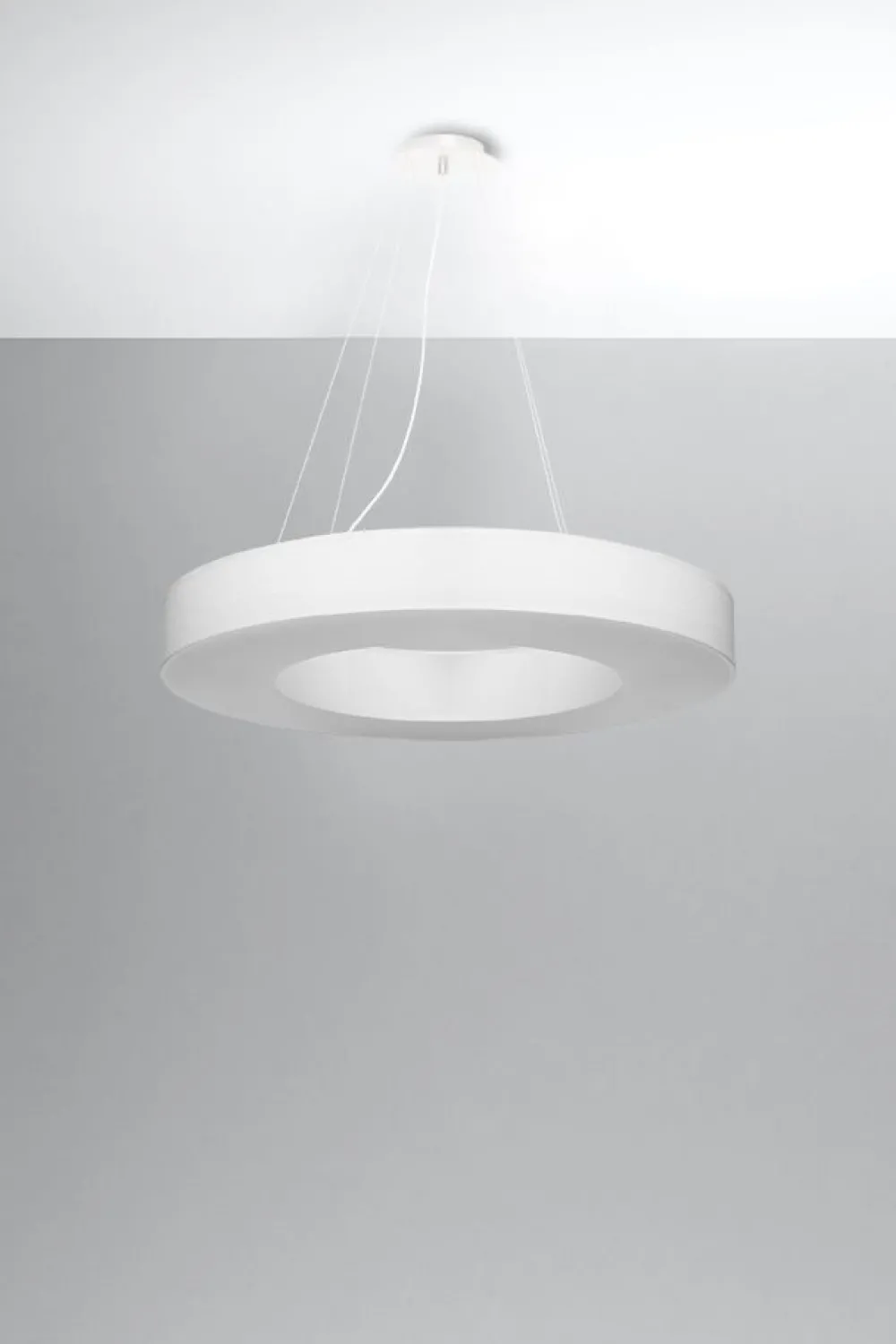 Sollux Runde Pendelleuchte Stoff Ø 70 cm Weiß blendarm 6x E27* Hängelampen|Esszimmer Lampen