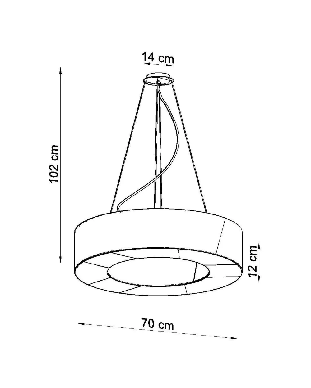 Sollux Runde Pendelleuchte Stoff Ø 70 cm Weiß blendarm 6x E27* Hängelampen|Esszimmer Lampen