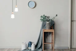 Belis Runde Pendelleuchte Weiß Metall Holz 2-flmg E27 Ø21 cm* Hängelampen|Bürolampen