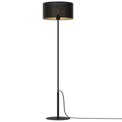 Luminex Runde Stehleuchte in Schwarz Gold 150 cm groß Metall* Stehlampen|Wohnzimmerlampen