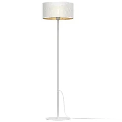 Luminex Runde Stehleuchte in Weiß Gold 150 cm groß Metall
