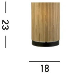 Sale Searchlight Runde Tischlampe Bambus Metall klein 23 cm natürlich