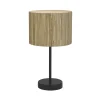 Searchlight Runde Tischlampe Bambus Metall E14 37 cm Schwarz Natur* Wohnzimmerlampen|Metall Lampen