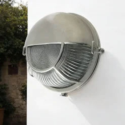 Hot Andromeda Runde Wandleuchte außen Messing Glas E27 IP64 Maritim