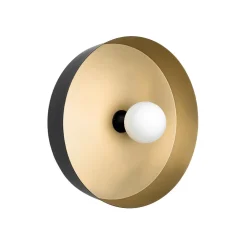 Sale Giovanni Battista Runde Wandleuchte Schwarz Gold Ø 40 cm aus Messing Eisen