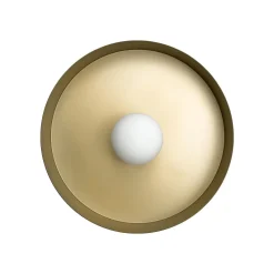 Sale Giovanni Battista Runde Wandleuchte Schwarz Gold Ø 40 cm aus Messing Eisen