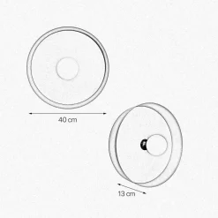 Sale Giovanni Battista Runde Wandleuchte Schwarz Gold Ø 40 cm aus Messing Eisen