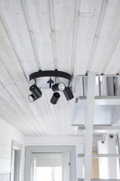 By Rydéns Runder Deckenspot 5-flammig GU10 Metall B: 30cm klein Schwarz* Flurlampen|Wohnzimmerlampen