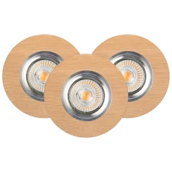 Spot Light Runder Einbauspot 3-er Set Holz mit LED beweglich* Moderne Lampen|Spots